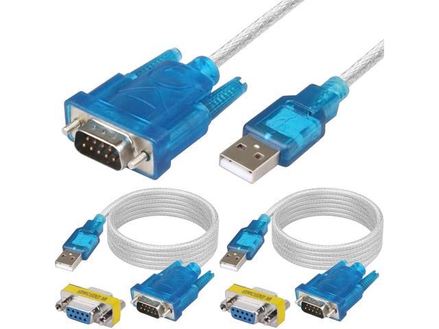 USB 2.0 To RS232 Serial DB9 9 Pin Male Converter Cable Black 0.8m