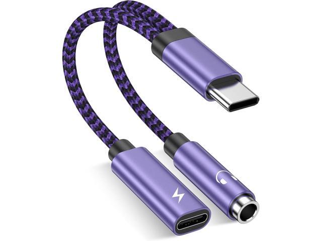 NeweggBusiness - USB C to Aux Audio with Charging Splitter for