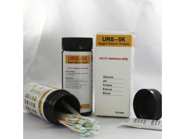 URS-5K glucose pH protein Ketone and blood reagent strips for urinalysis anti-vc interference ability urine strips test paper