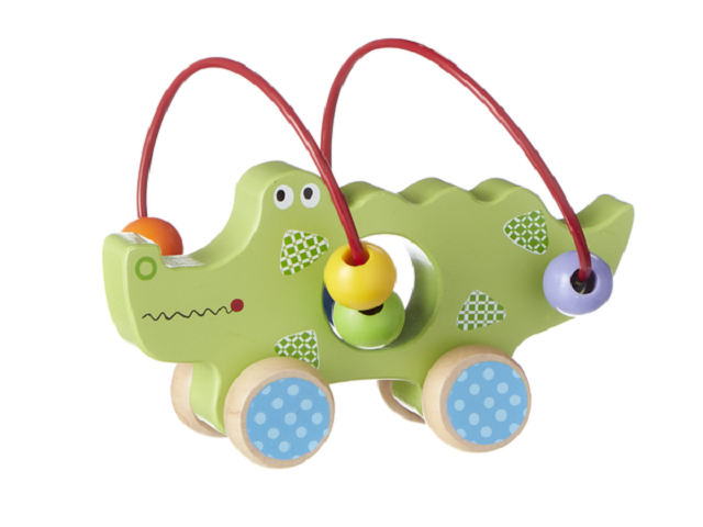 WOODEN ALLIGATOR PUSH TOY