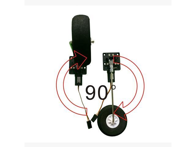 1 Pair 90 Degree 25g Worm-type Retractable Landing Gear With Wheels for RC Airplane Fixed Wing Warbird