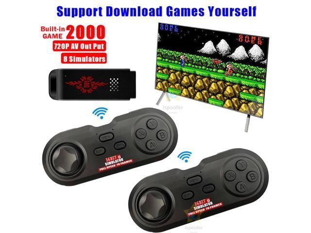 16BIT USB Wireless Handheld TV Stick Video Game Console Build In 2000 Classic Game Mini Retro Controller AV Output Dual Player