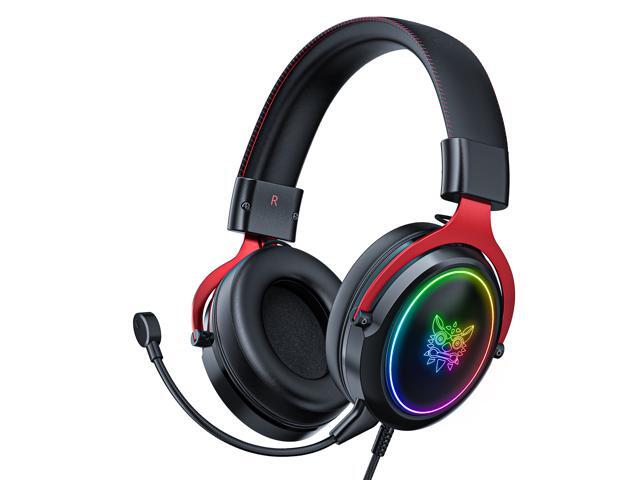 ONIKUMA PS4 Xbox One Game Headset Sound Insulation Headset Game Headset With RVB Light 71 Surround Sound Transparent microphone for ps5 PS4
