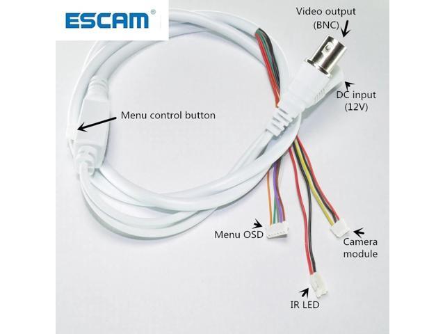 CCTV Camera 11-core Video Cable DC Input + BNC output + OSD Menu Button For CCTV Camera(6pin 125mm + 3pin 15mm + 2pin 20mm)