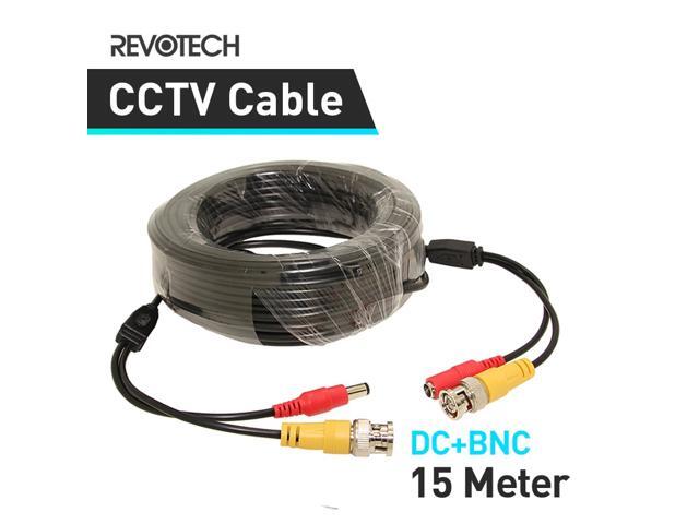 15M DC BNC 2in1 Video Power Adapter CCTV Camera Cable Security System Accessories