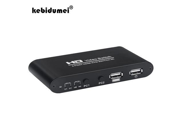 4Kx2K Ultra HD USB HDMI KVM Switcher 2Port HDMI KVM Switch Splitter For Dual Display Screen Keyboard Mouse Switching EDID HDCP
