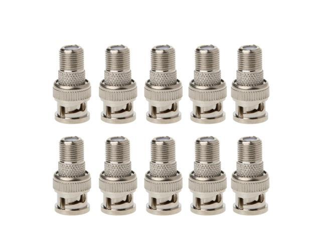 10Pcs/Set BNC Male Plug To F Female Jack Coax Connector Adapter for CCTV Camera