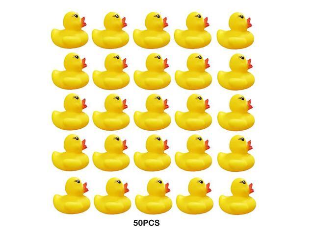 50Pcs Mini Yellow Rubber Ducks Baby Shower Rubber Ducks Squeak Fun Baby Yellow Rubber Bath Toy Float Fun Decorations for Shower Birthday Party