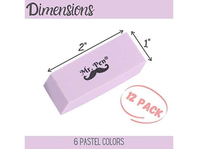 NeweggBusiness - Erasers, Pencil Eraser, 12 Pack, Pastel Colors