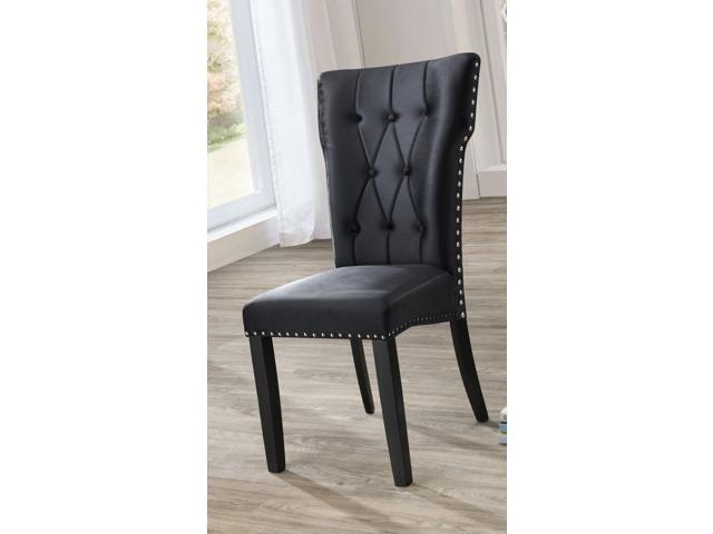 La Costa Velvet Dining Chairs Set of 2 Elegant Tufted Button Dining Chair Upholstered Velvet Armless Chair with Nail head Trim