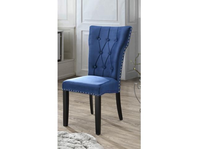 La Costa Velvet Dining Chairs Set of 2 Elegant Tufted Button Dining Chair Upholstered Velvet Armless Chair with Nail head Trim
