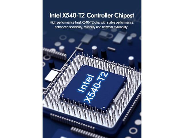 NICGIGA 10Gb Dual Port RJ45 Network Card | Intel X540, PCIe, For Windows/Linux/VMware