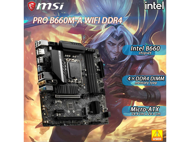 CPU CPU Intel 12400, MB PRO b-660m-e,PC case NeweggBusiness - B660 Motherboard PRO B660M-A WIFI DDR4 for Core