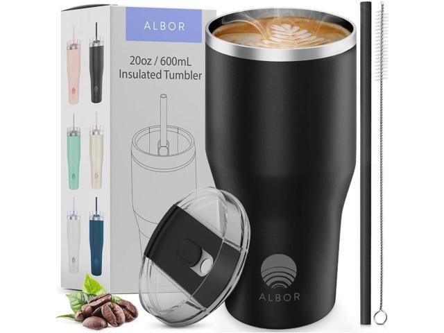 NeweggBusiness - ALBOR 20 oz Tumbler - Insulated Coffee Tumbler With Handle  and Straw, Coffee Thermos, Travel Coffee Mug Cup, Coffee Travel Mug,  Insulated Coffee Mug with Lid, Insulated Tumblers (Midnight Black)