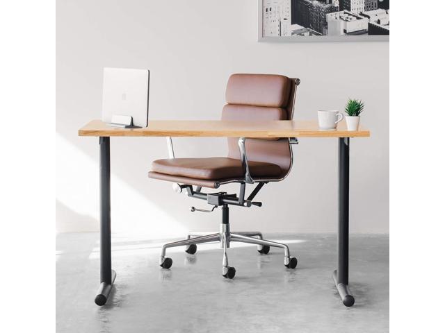 NeweggBusiness Laura Davidson Furniture Lenox Computer Desk for Home or Office Minimalistic Modern and Commercial Grade with Black Metal Legs and Light Wood Top