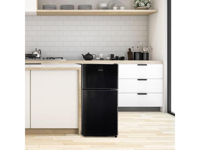 NeweggBusiness - 3.5 cu. ft. Compact Refrigerator Mini Fridge in Black with Freezer  Small Refrigerator with 2 Door
