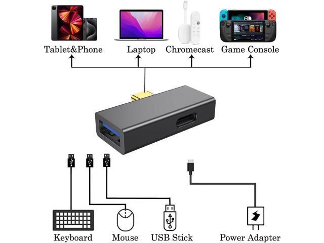 BCLINK Adaptateur 2 En 1 USB C Vers USB 3.1 Avec Port De Charge 100 W