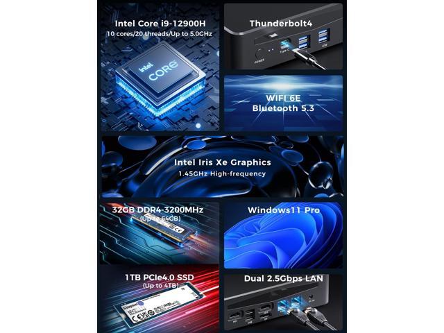 NeweggBusiness - TOPGRO K2 Mini Gaming PC 12th Gen Core i9-12900H