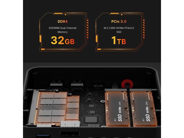 BOSGAME P4 Computer BOSGAME P4 Mini PC - Ryzen 7 5700U, 32GB RAM
