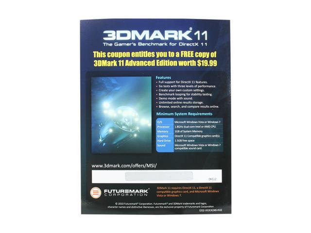 MSI Gift Coupon - Futuremark 3DMark 11