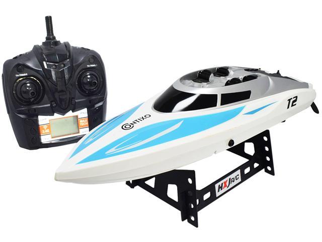 RC Racing with Control Blue Remote Control Boat for Pool & Outdoor Use 
