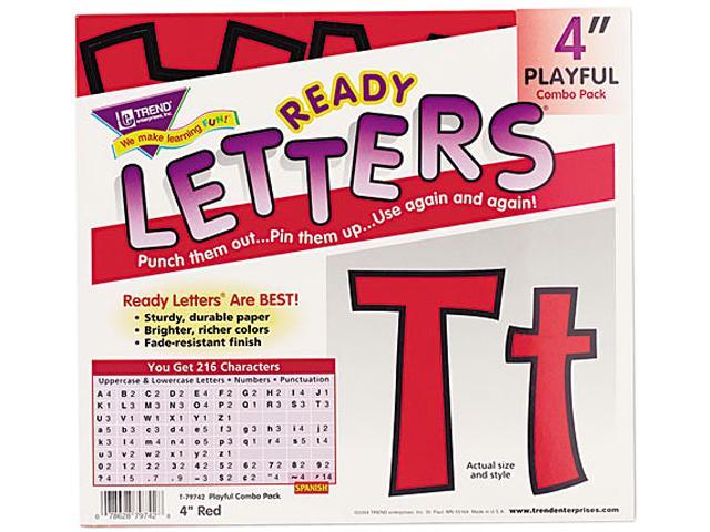 Trend Enterprises TEP79742 Pin-up Ready Letters- 4in.- Pre-punched- Red