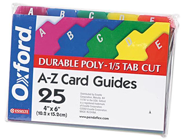 Tops Pendaflex 73154 Card Guides  Alpha  1/5 Tab  Polypropylene  4 x 6  25/Set