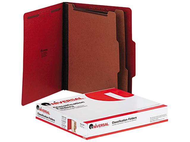 Photo 1 of Universal Pressboard Classification Folders Letter 6-Section Ruby Red 10/bx