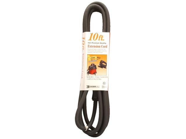 Photo 1 of Coleman Cable 10' 16/3 Black Vinyl Outdoor Extension Cord