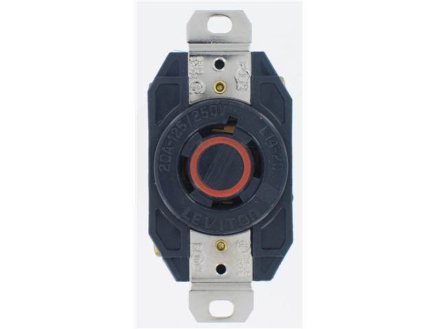 Leviton 065-2410 Industrial Grade Flush Mount Locking Receptacle Device  RECEP 3P/4W/20A
