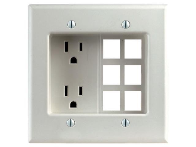 Leviton R42 00690 00w White Decora Residential Recessed 2 Gang Leviton R42 00690 00w White Decora