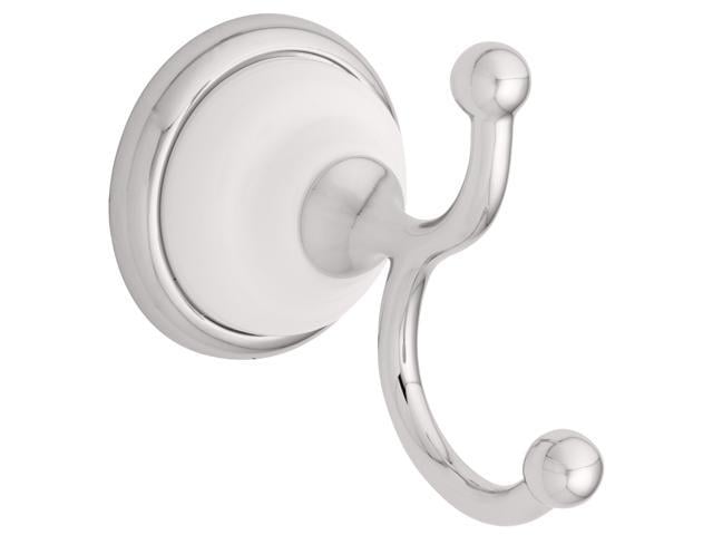 Franklin Brass 126881 Polished Chrome & White Bellini Double Robe Hook ...