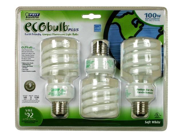 Feit Electric BPESL23TM/3/ECO 3 Pack 23 Watt ECObulb® Plus Compact Fluorescent Bulb