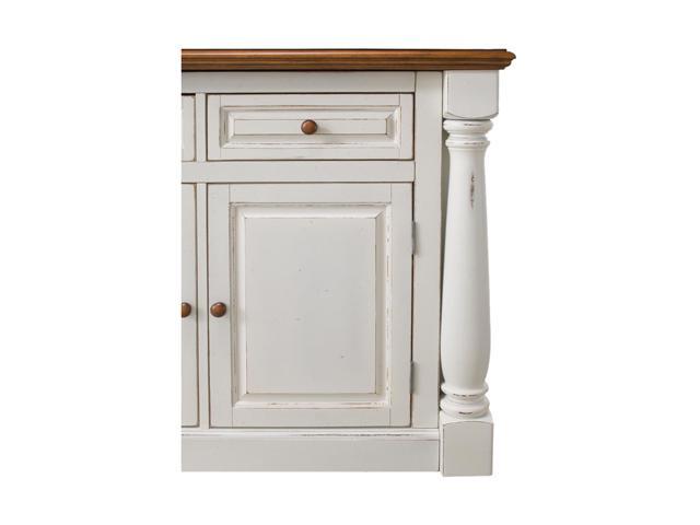 Home Styles 5020 94 Monarch Antiqued White Kitchen Island 