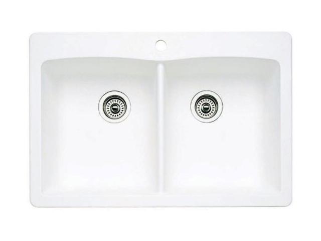 blanco 440221 blancodiamond double bowl kitchen sink white