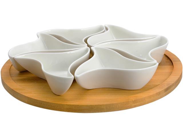 Elama Signature 12 Inch 7pc Lazy Susan Appetizer and Condiment Server ...