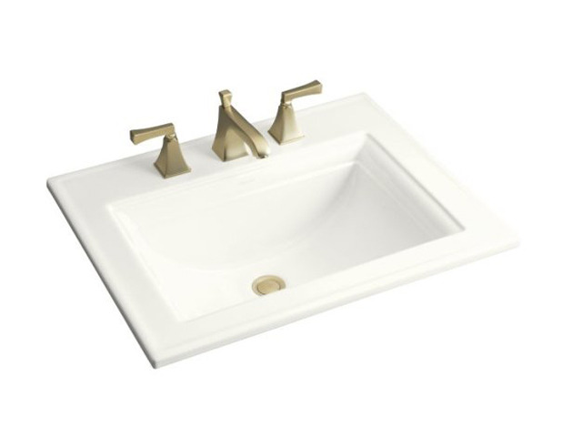 Kohler K-2337-1-0 Memoirs Self-Rimming Lavatory Sink – White Vitreous China, 22-3/4 X 18 Inch, Stately Traditional Design, Single-Hole Faucet Drilling