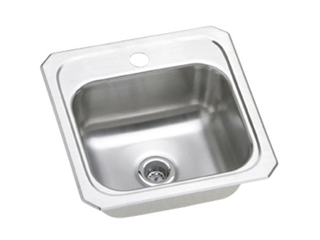 Elkay Edelstahl Einbau-Spüle 15 X 15 X 6 Zoll - Komplettset Mit Armatur Für Bar & Küche