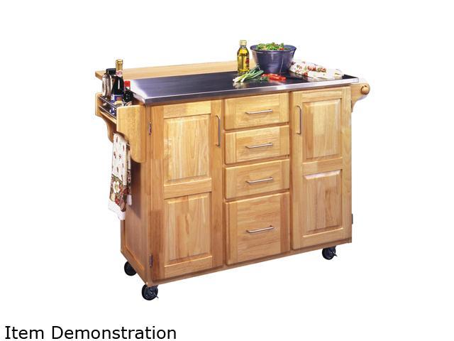 Home Styles 5086-95 Natural Breakfast Bar Kitchen Cart with SS Top