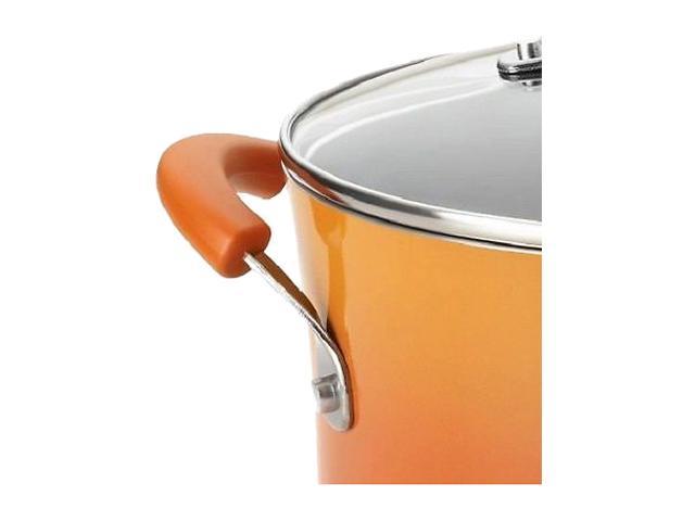 Rachael Ray Hard Enamel Nonstick 16-Piece Cookware Set, Gradient Orange 