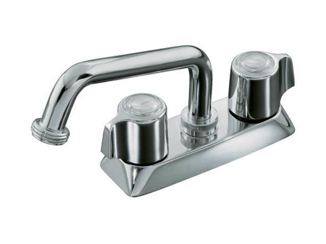 KOHLER K-15271-B-CP Coralais Laundry Sink Faucet with Threaded Spout and Blade Handles Polished Chrome