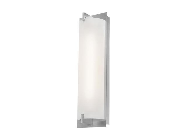 Access Lighting Bo Wall & Vanity- 2 Light Brushed Steel Finish w/ Opal Glass Brushed Steel Bathroom Lighting