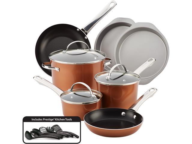 Farberware 16-Piece Nonstick Pots and Pans Set/Cookware Set Copper 