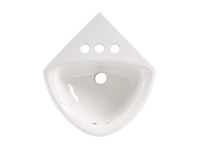 American Standard 0451.021.020 Corner Minette Wall-Mount Sink with Faucet Holes On 4 In. Centerset
