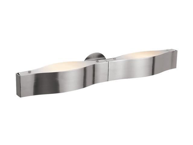 Access Lighting Titanium Wall & Vanity - 3 Light Brushed Steel Finish w/ Frosted Glass Brushed Steel Bathroom Lighting