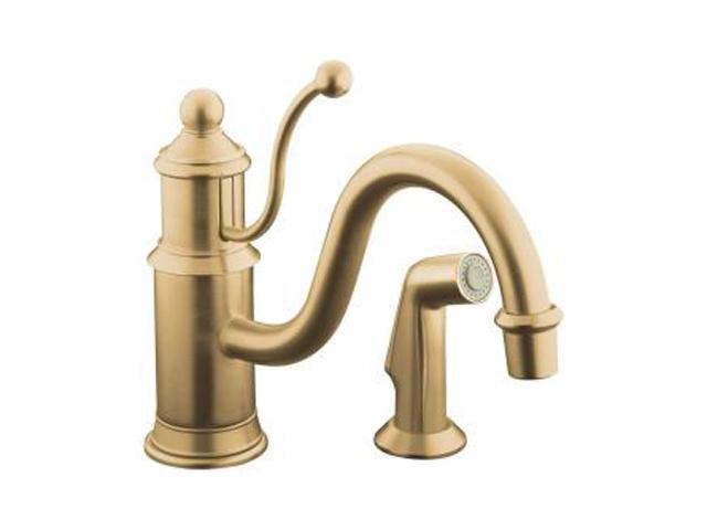 Kohler K 169 Bv Antique Single Control Kitchen Sink Faucet With Color Matched Sidespray Brushed Bronze Newegg Com