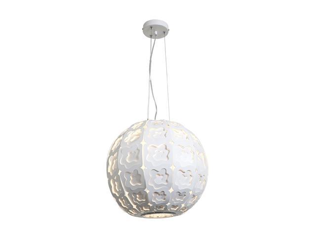 Access Lighting Lacey Laser Cut Metal Cable Ball Pendant - 1 Light CremeFinish w/ Frosted Glass