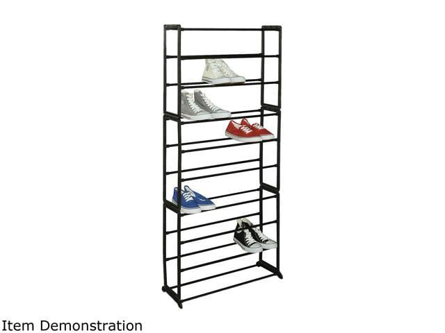 Sunbeam Sr00755 Standing 30 Pair Shoe Rack Black Newegg Com