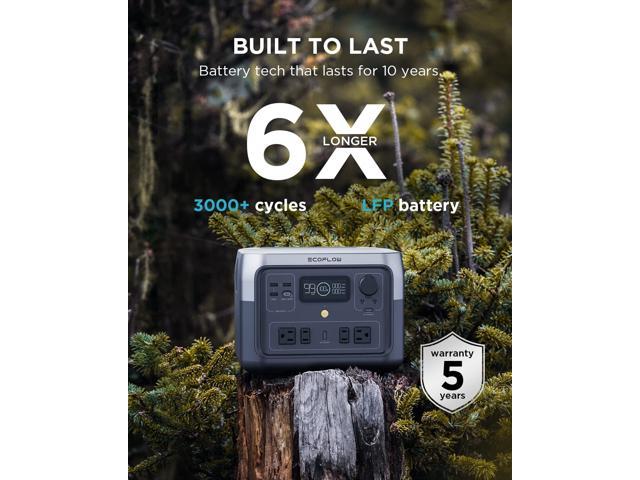  EF ECOFLOW Portable Power Station RIVER 2 Max, 512Wh LiFePO4  Battery/ 1 Hour Fast Charging, Up To 1000W Output Solar Generator (Solar  Panel Optional) for Outdoor Camping/RVs/Home Use Black 