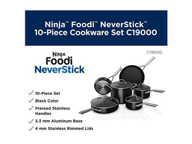 Ninja C19000 Foodi NeverStick 10-Piece Cookware Set, Black
